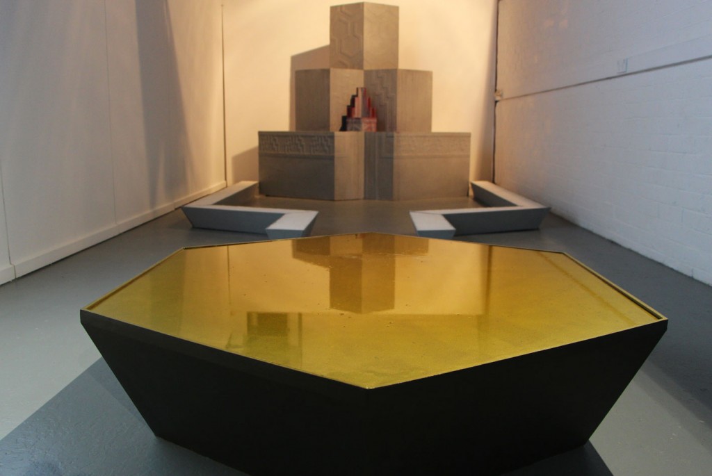 Sacrifice & sacred things, 2012, Honey, wine, salt, concrete resin, wood.