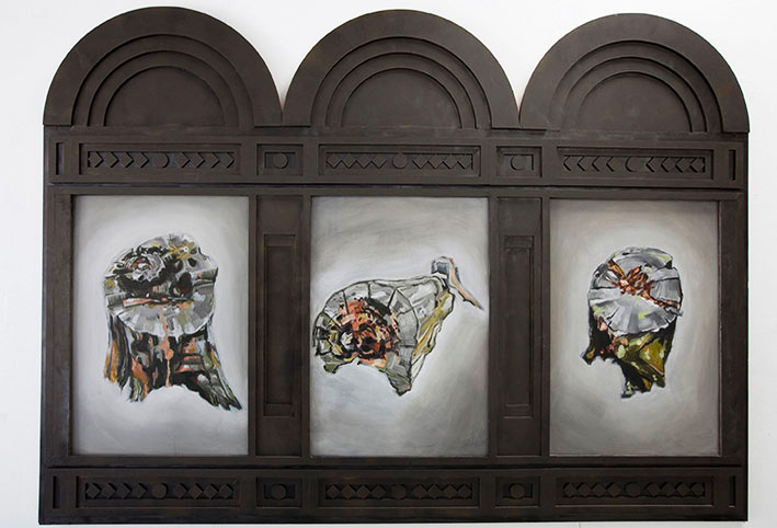 The mark of man, 2012, Oil paint, mdf, iron coating Photographer: Bo Wong, www.metaphoto.com.au