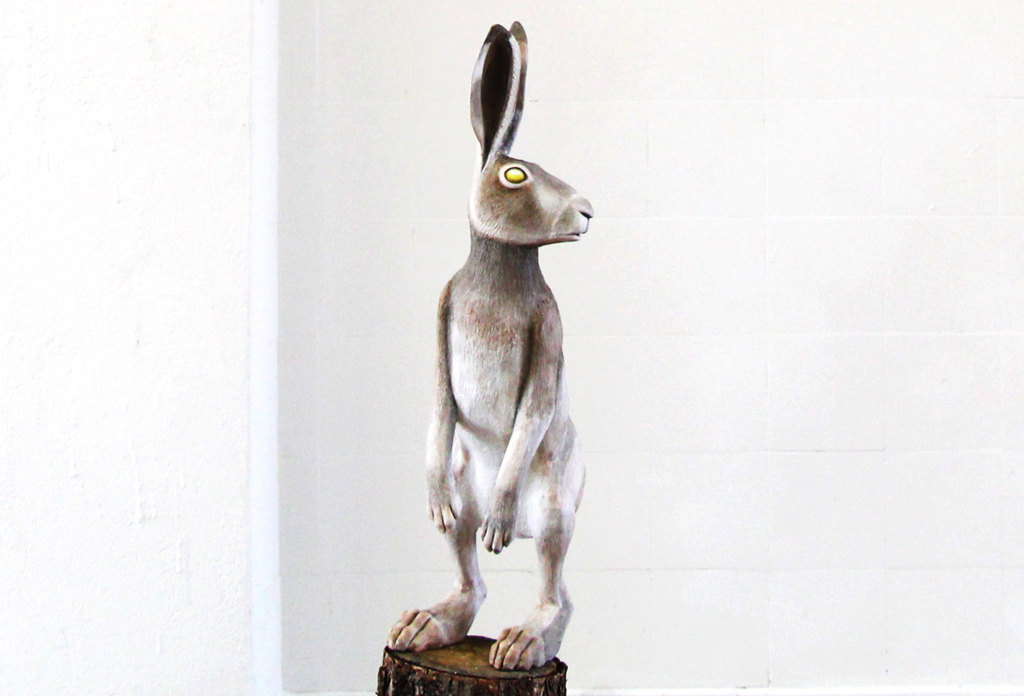 Detail: Detritus of dead epochs - White Hare, 2015, Wood, polystyrene, acrylic coating